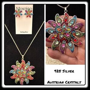 NWT Mosaico Austrian Crystal necklace & earrings 💕💕 new line! 💕💕